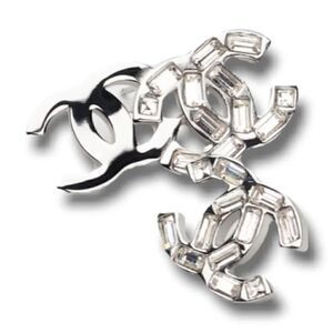 Chanel
Silver Cc Logo and Crystals Studded Earrings